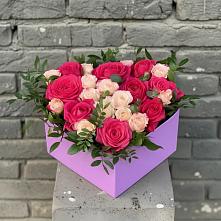 Цветочная композиция из Розы в коробке в Благовещенске Амурской области