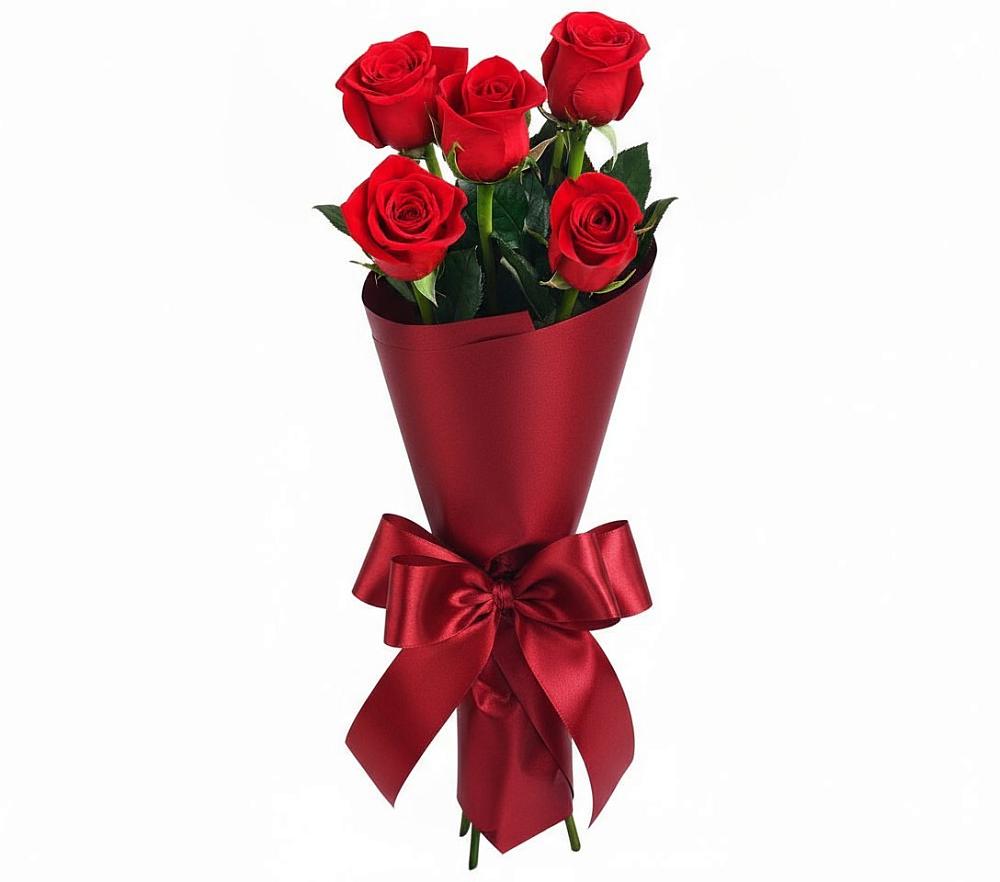 Букет 5 Красных роз Эдлесс Лав в Благовещенске Амурской области