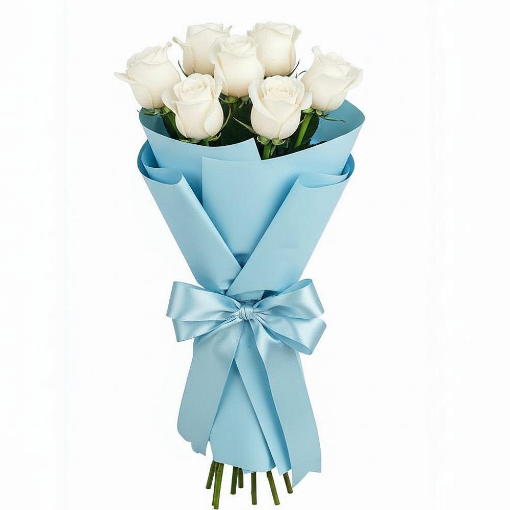 Букет 7 белых роз Проуд в Благовещенске Амурской области