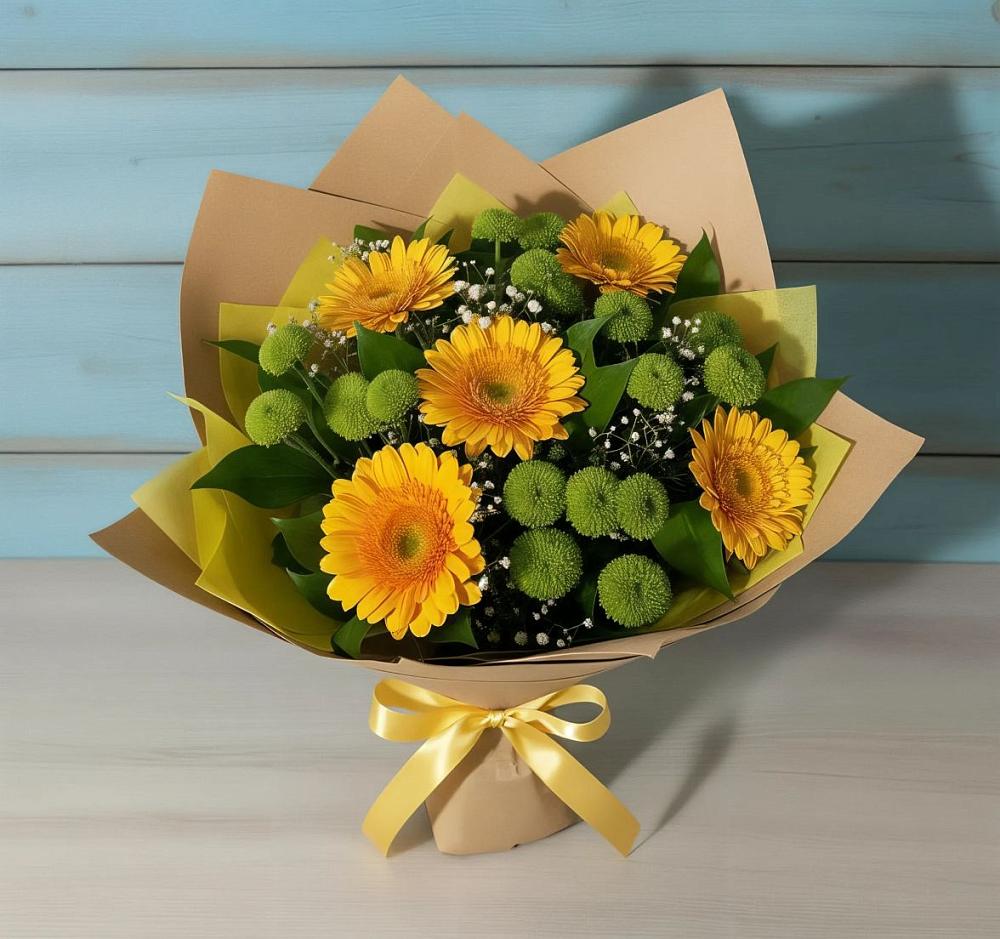 Букет цветов из: Герберы и Хризантемы в Благовещенске Амурской области