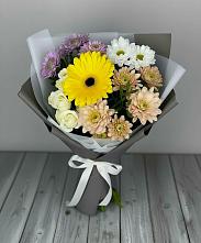 Букет цветов из:  Розы, Герберы и Хризантемы #REPLACE_PRED# Благовещенске Амурской области