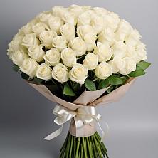 Букет 101 беля роза Белоснежка в Благовещенске Амурской области