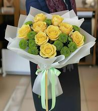 Букет цветов из:  Хризантемы и Розы в Благовещенске Амурской области