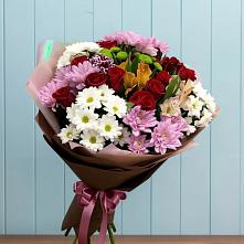 Букет цветов из:  Розы, Хризантемы и Альстромерии #REPLACE_PRED# Благовещенске Амурской области